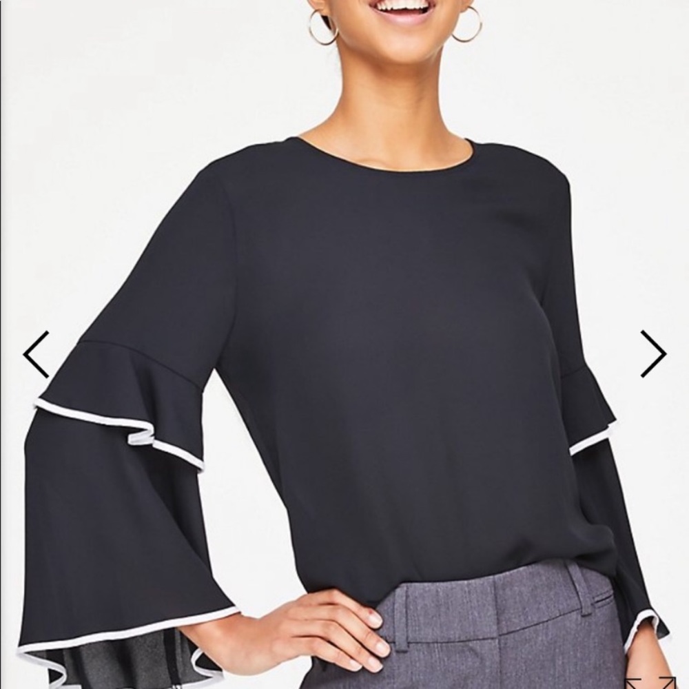 Loft Ruffled Sleeve Blouses in Pink #0779 and Black #0780